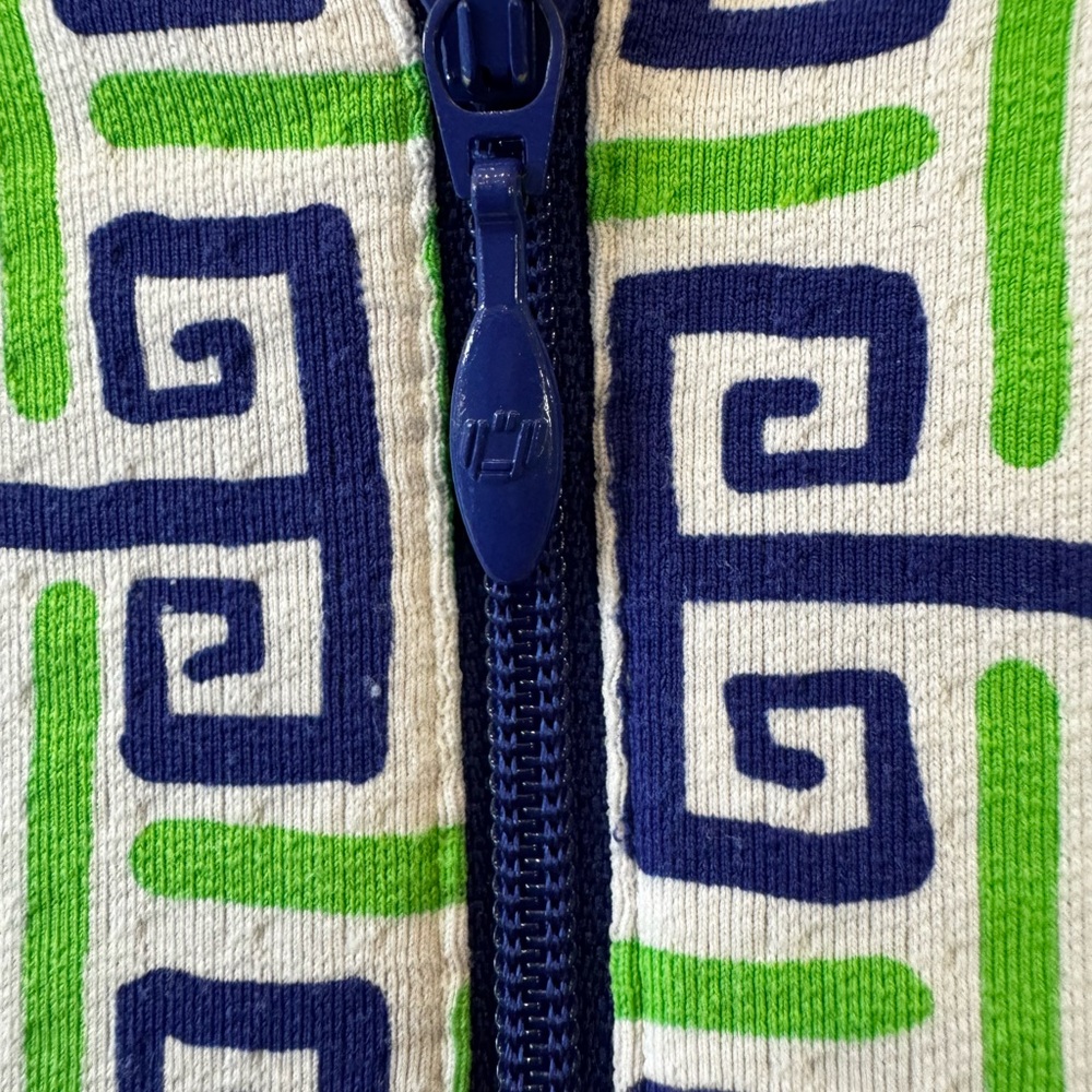 IBKUL Woman’s Geometric Patterned Top in Green and Blue Tennis Prep/Golf Prep - Picture 4 of 6